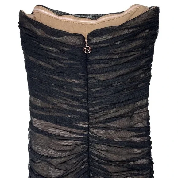 Nookie NWT Black Nude Mesh Strapless Eden Gown - XS - Picture 6 of 12